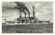 Orig. Foto AK Postkarte Kriegsmarine Linienschiff SCHLESIEN Schiff Bremerhaven