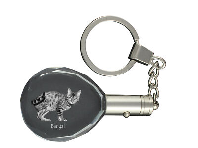 Bengalisch - Fob with cat photo, crystal key ring in gift box, unique gift by Ar