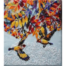 Bead Embroidery Kit Bright Birds Beaded stitching DIY Abris Art