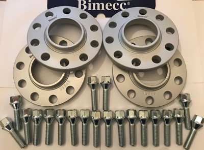 ALUFELGEN SPURVERBREITERUNG BIMECC 10mm SILBER X 4 + M14X1,5 SLV SCHRAUBEN FÜR MERCEDES 66,6