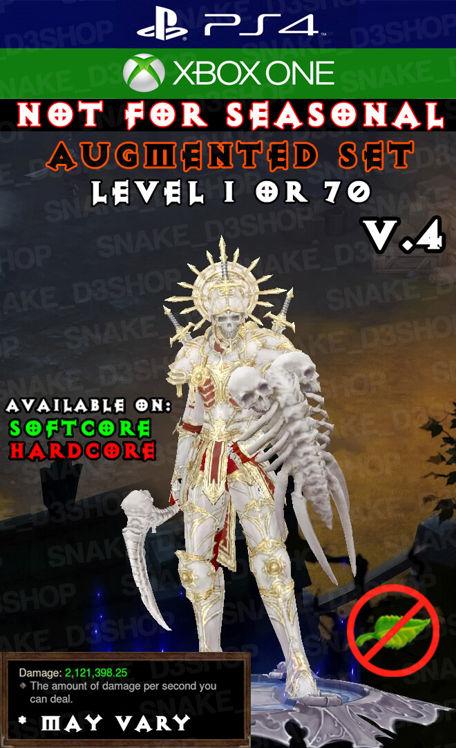 Diablo 3 - PS4 - Xbox One - Set Primal sin modificar - Inarius V.4 - Nigromante