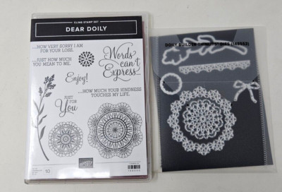 Stampin' Up Dear Doily 148690 & Doily Builder Thinlits Dies 148553 Lot of 2