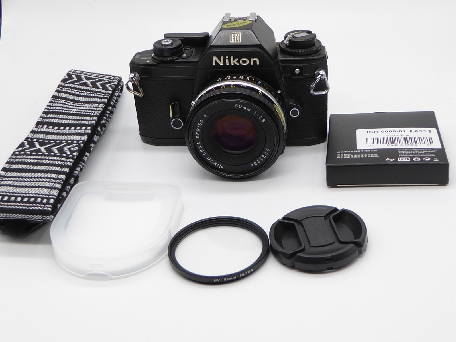 Nikon EM 35mm Film SLR Manual Camera with Nikon 50mm F/1.8 Series E