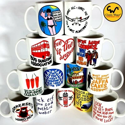 CLEM WEAR Rik Mayall MUG Bottom cup Ceramic Coffee Gift retro comedy UK funny Young Ones