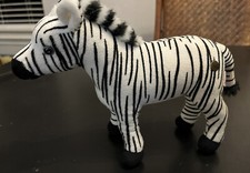 FAO Schwartz Plush Black  White ZEBRA Stuffed Animal