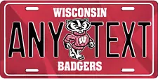 Wisconsin Badgers insnpired License Plate Tag Custom Personalized ANY TEXT NAME