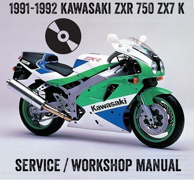 1991-1992 Kawasaki ZXR750R ZX7R ZXR 750R R Workshop Service Manual
