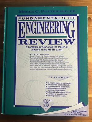 Fundamentals of Engineering Review: Material Covered in FE/EIT Exam, Potter PHD