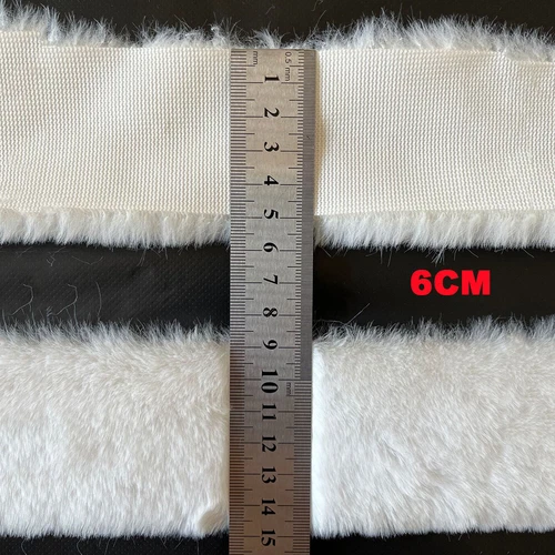 2Meter Faux Rabbit Fur White Strips Ribbon Edge Trim Sewing Clothing Cuffs Craft - Picture 18 of 24