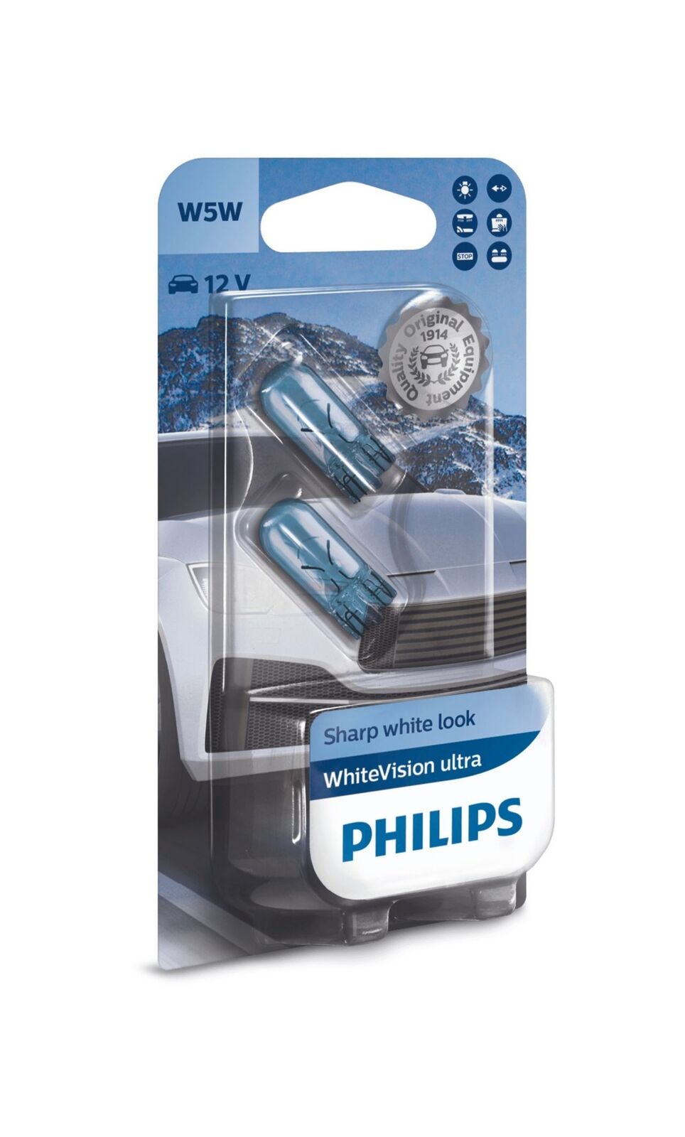 Philips Glassockelbirne WhiteVision Ultra 12V W5W 5W 2Stk.