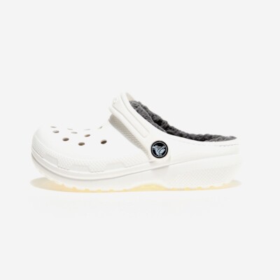 New CROCS KIDS CLASSIC LINED CLOG 207010-10M WHITE / GREY C11 - J2 TAKSE