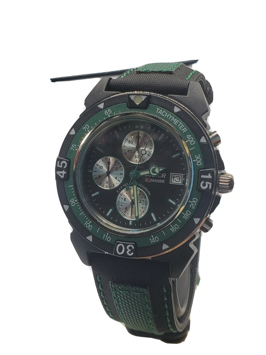 Sector Expander 101 Chrono 12 Hours Green Black Band And Dial