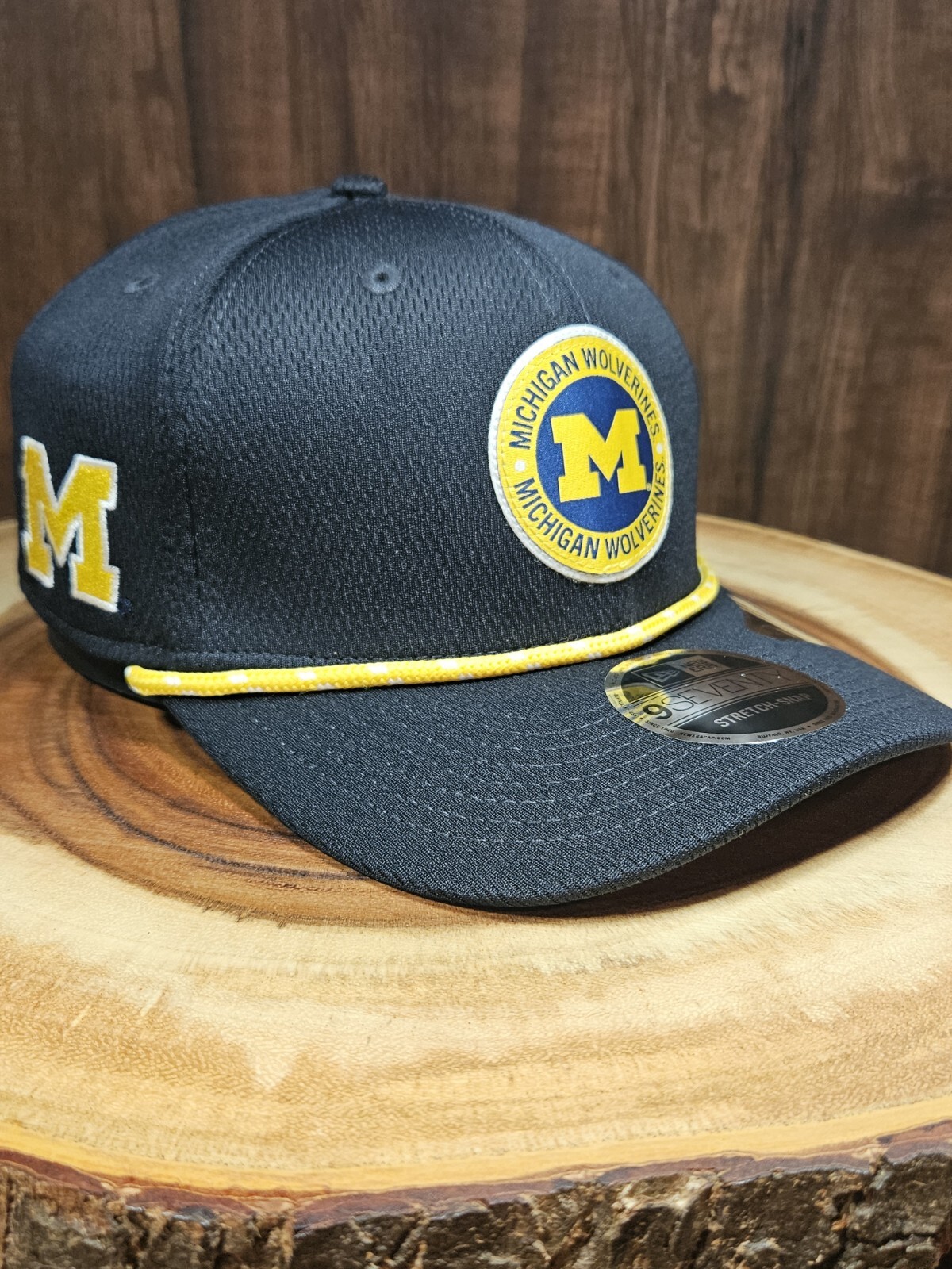 Michigan Wolverines New Era 9Seventy StretchSnap Adjustable Hat Cap Golfer Rope