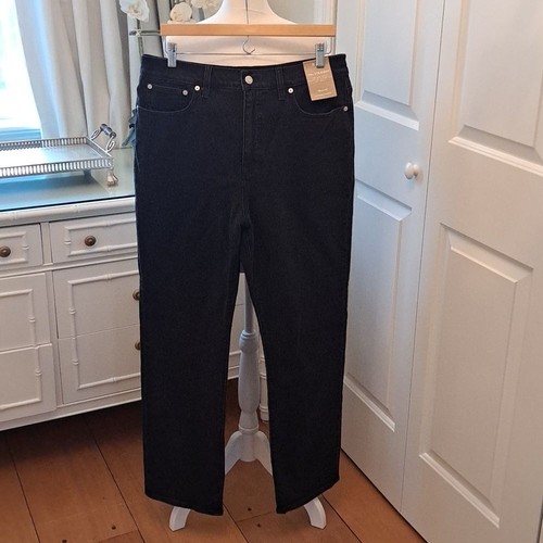 NWT Madewell Womens 90's Straight Leg Black Wash High Rise Jeans Size 31