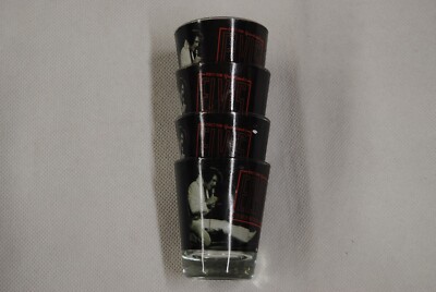 ELVIS PRESLEY IS BACK IN THE BUILDING SHOT GLASS x 4 NEW SECONDS AS SOLD AT O2