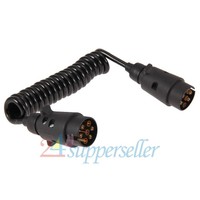 2 Metre 7 Pin Trailer Spring Cable Towing Adapter Round Male To Male Connector on sale 2 Metre 7 Pin Trailer Spring Cable Towing Adapter Round Male To Male Connector on sale