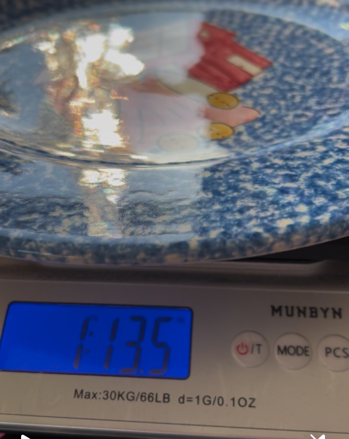 Laurie Gates Los Angeles Pottery Co Blue Stipple Friends Style - 11.5" Platter