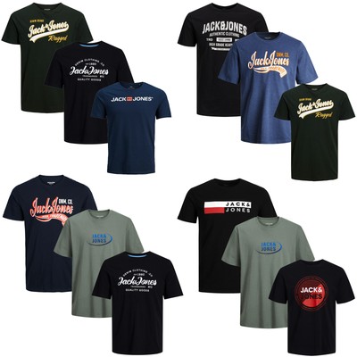Jack Jones Herren T-Shirt 3er Pack Plus Big Size Übergröße 2 3 XL 4 XL 5 6 7 8XL