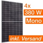 4er-Set 4x 380 WP - PV-Modul, Solarmodul, Solarpanel, Photovoltaik, Solaranlage