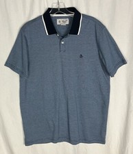 Original Penguin Munsingwear Polo Shirt Mens Size M Blue Striped
