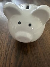Russ Babys First Piggy Bank Pink Ceramic Pig Coin Bank Vtg.