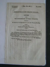Government Report 1838 An Account of Expenditures on the New Treasury Building 