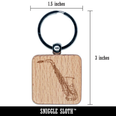 Alto Saxophone Woodwind Musical Instrument Engraved Wood Square