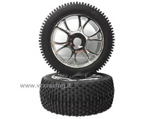 COPPIA RUOTE CROMATE X BUGGY 1-8 OFF ROAD TYRE COMPLETE SET 2 PCS 85927 VRX