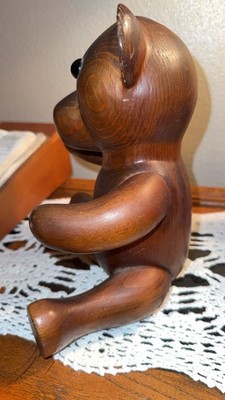Vintage T.L Plum Wooden Bear Serial Number Hand Carved | eBay