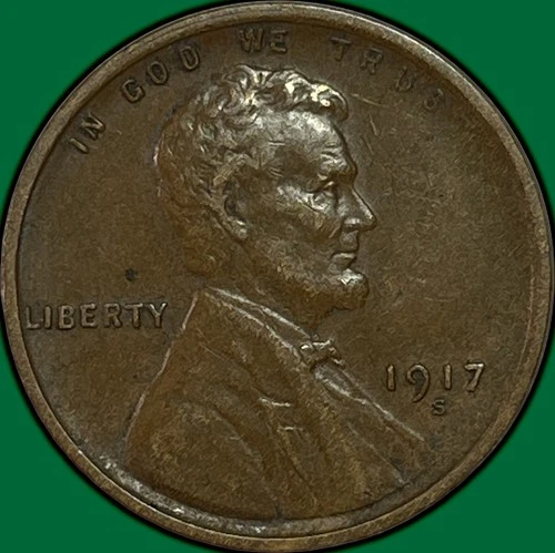 1917-S Lincoln Wheat Cent Choice Extremely Fine XF+ Coin #36769