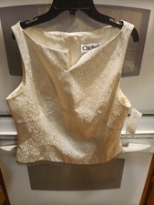 CACHET Women’s Top Sz. 14 New With Tags! Made In USA! White Brocade