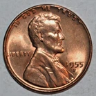 1955 S S/S Doubled Die Obverse  Lincoln Wheat Cent Penny Red BU Coin RPM