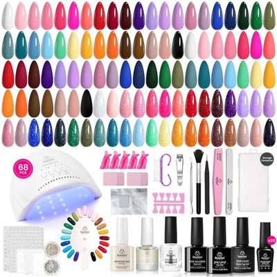 Beetles Gel Nail Polish Kit with UV Light - 68Pcs, 35 Colors, Salon Quality