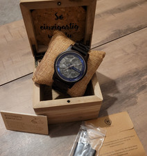 Holzkern Herren Armbanduhr Holz Braun Marmor ...