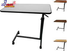 Medical Overbed Table with Wheels and Adjustable Height Gray Rolling over Bed Ta