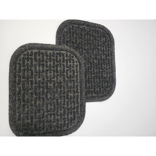LL Bean Waterhog Dog Dish Mat Set of 2 Charcoal Gray Chain Link Non-Slip Mats