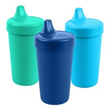 Spill-Proof Sippy Cups for Toddlers - Reusable 10 Oz Set of 3, Dishwasher  M...