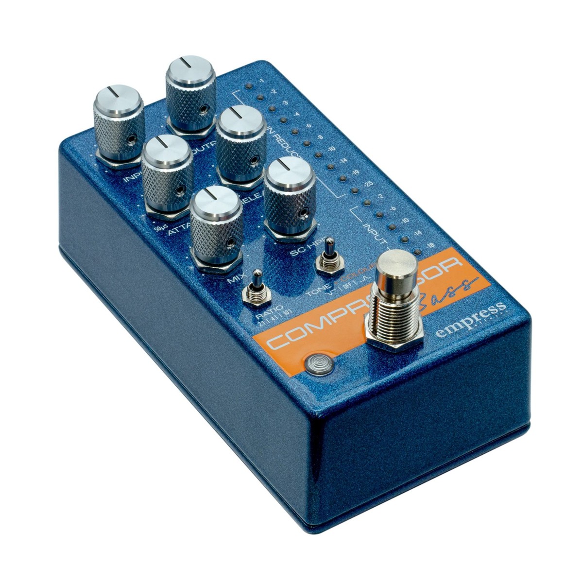 Empress Bass Compressor Bass Effects Pedal, Blue Sparkle