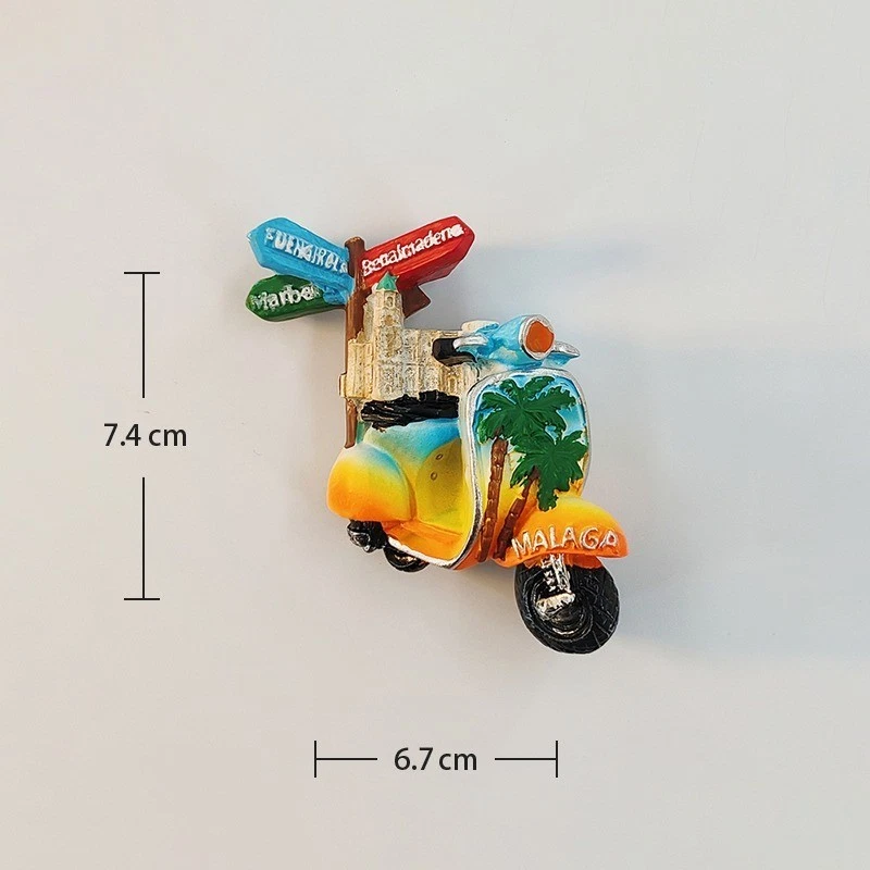 Spain Scooter Malaga Road signs Tourist Souvenir 3D Resin Fridge Magnet Craft - Image 4 of 4