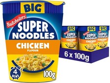 Instant Noodles - Chicken Flavour Quick Meal - 6 x 100g Pots