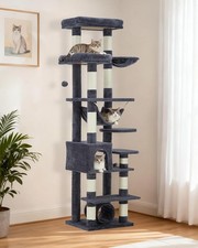 74" Large Cat Tree Multi-Level Tower with Scratching Post Condo Perches Hammock