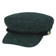 Wollmischung bretonische Matrose Kapitän Fischer Mütze Steppfutter Gold Anker Knopf