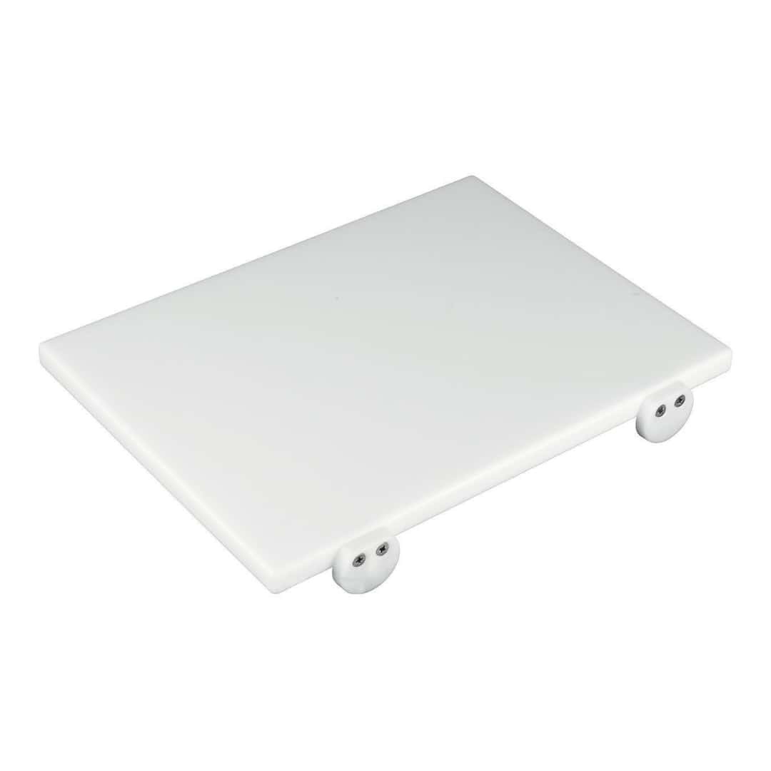 Euroceppi White Polyethylene Cutting Board With Feet 40x30x2 cm HACCP Anti-Slip
