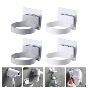 4 Pcs Hair Dryer Storage Rack ABS Wall Mounted Bathroom Tool Organizer