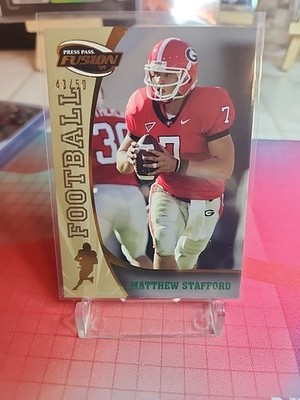 2009 Press Pass Fusion Matthew Stafford #56 Gold /50 (RC)
