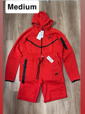 Nike Men's Tech Fleece Sweatsuit Set Hoodie Pants Red Size - Medium