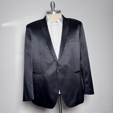 INC International Concepts Mens Black Satin Tuxedo Blazer Slim Fit 3XL 50R