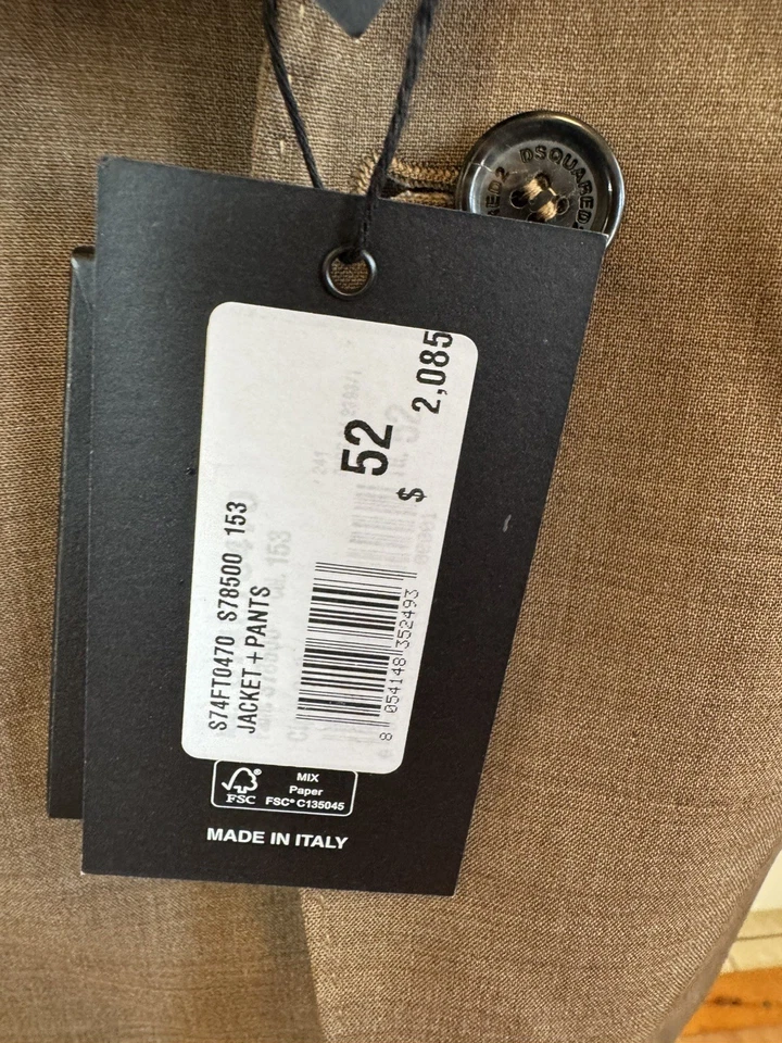 Dsquared2 Men’s Suit Jacket Size 52 Made In Italy - Image 4 of 4