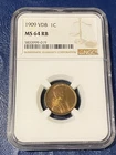 NGC MS-64 RB 1909-P VDB Lincoln Cent No Reserve