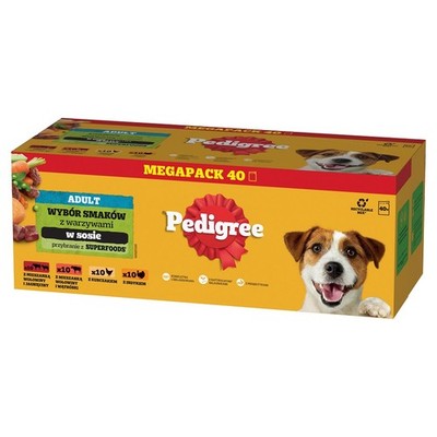 PEDIGREE Adult Mix Beutel Gemüse Nassfutter Hunde Rind und Leber, Soße120x100g